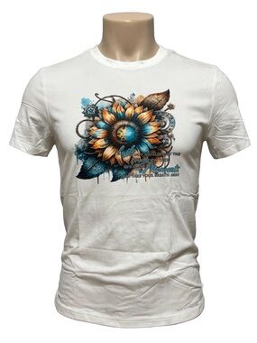 Inspirational saying white sunflower shirt